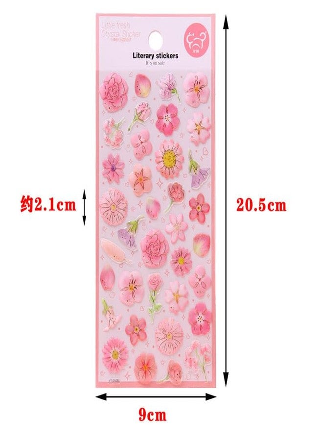 SAMVARDHAN 6 Design Mix Puffy Premium 3D Gold foil Flower Decorative Sticker for journaling and Scrapbooking - Image 2